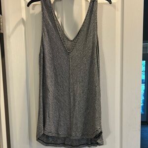 Striped V-Neck Sleeveless Top